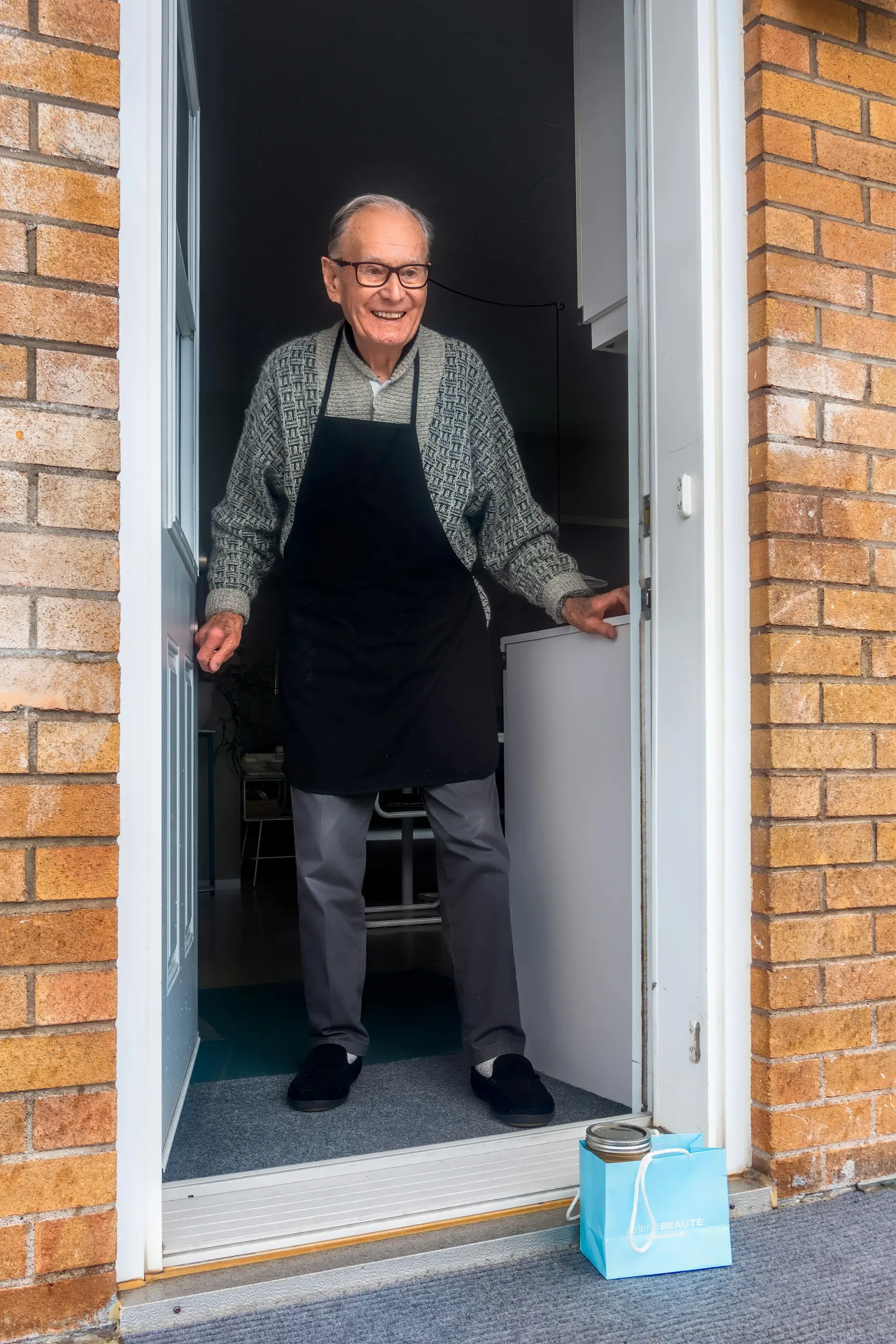 Surprise at the door